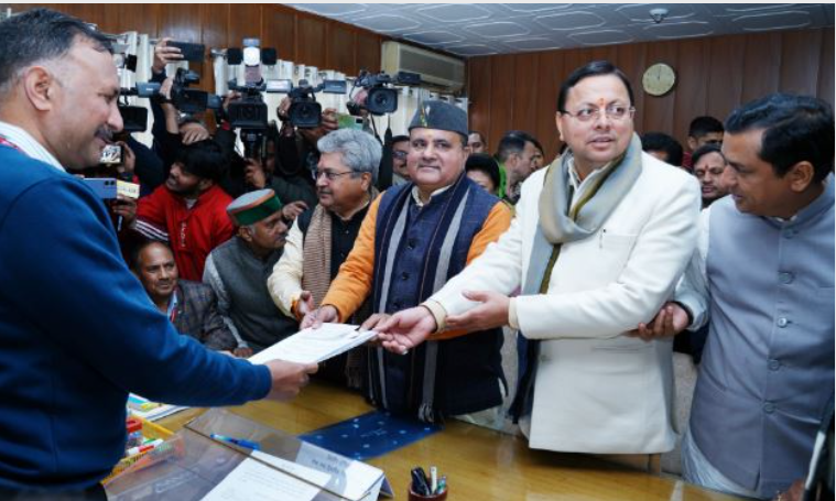 भाजपा प्रत्याशी महेंद्र भट्ट ने राज्यसभा चुनाव के लिए अपना नामांकन किया दाखिल