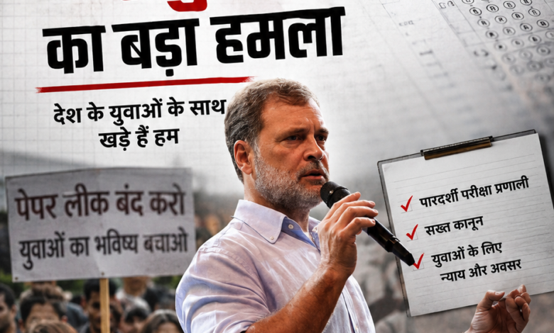 शिक्षा व्यवस्था और भर्ती परीक्षाओं पर राहुल गांधी का हमला, निजी कंपनियों पर उठाए सवाल शिक्षा व्यवस्था और भर्ती परीक्षाओं पर राहुल गांधी का हमला, निजी कंपनियों पर उठाए सवाल