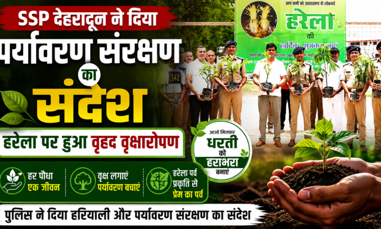 हरेला पर्व पर देहरादून पुलिस की पर्यावरण संरक्षण की मिसाल हरेला पर्व पर देहरादून पुलिस की पर्यावरण संरक्षण की मिसाल