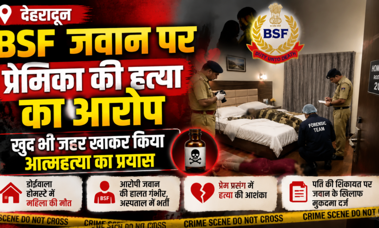देहरादून क्राइम न्यूज: BSF जवान पर महिला को जहर देने का आरोप, जांच जारी