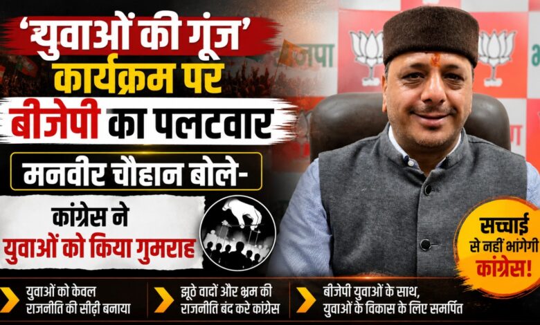 उत्तराखंड में ‘युवाओं की गूंज’ पर सियासी बयानबाजी, BJP ने कांग्रेस से पूछे कई सवाल उत्तराखंड में ‘युवाओं की गूंज’ पर सियासी बयानबाजी, BJP ने कांग्रेस से पूछे कई सवाल