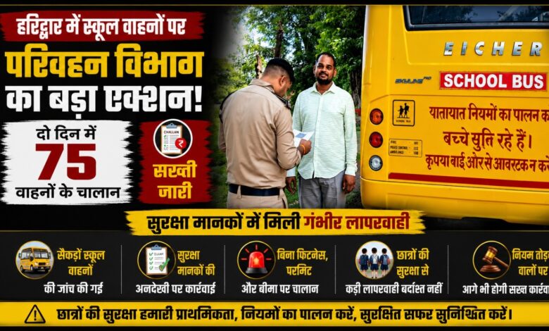 बिना फिटनेस और जरूरी दस्तावेज दौड़ रहे थे स्कूल वाहन, परिवहन विभाग ने की कार्रवाई बिना फिटनेस और जरूरी दस्तावेज दौड़ रहे थे स्कूल वाहन, परिवहन विभाग ने की कार्रवाई