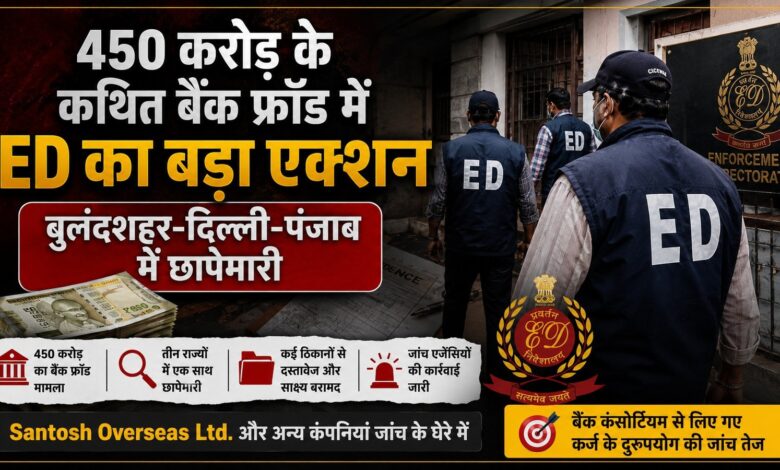 450 करोड़ के कथित बैंक फ्रॉड मामले में बुलंदशहर, दिल्ली और पंजाब में छापेमारी – Parvat Sankalp News 450 करोड़ के कथित बैंक फ्रॉड मामले में बुलंदशहर, दिल्ली और पंजाब में छापेमारी – Parvat Sankalp News