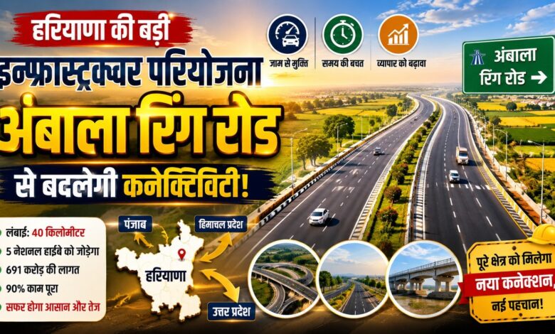 अंबाला रिंग रोड का 90% काम पूरा, पंजाब-हिमाचल-UP के सफर को मिलेगी रफ्तार अंबाला रिंग रोड का 90% काम पूरा, पंजाब-हिमाचल-UP के सफर को मिलेगी रफ्तार