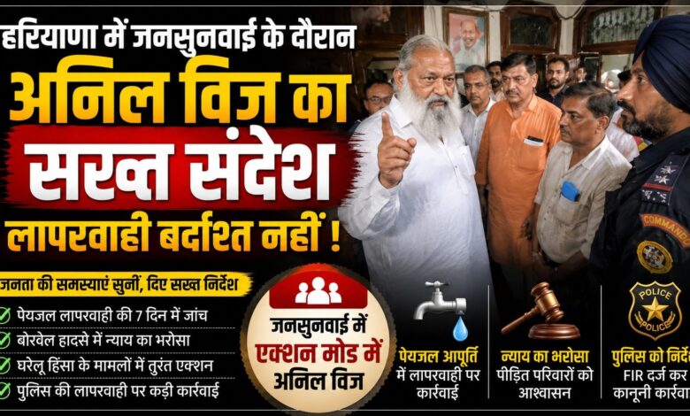 जनसुनवाई में एक्शन मोड में दिखे अनिल विज, अधिकारियों को दिए सख्त निर्देश जनसुनवाई में एक्शन मोड में दिखे अनिल विज, अधिकारियों को दिए सख्त निर्देश