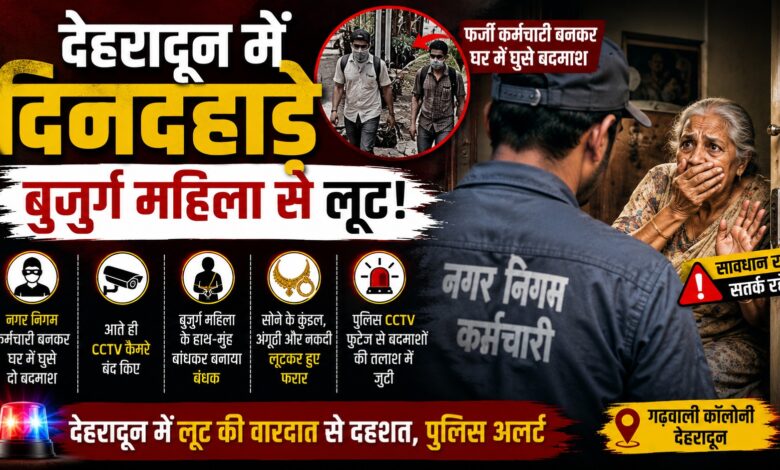 देहरादून में बुजुर्ग महिला के साथ लूट से दहशत, पुलिस ने लोगों को किया सतर्क देहरादून में बुजुर्ग महिला के साथ लूट से दहशत, पुलिस ने लोगों को किया सतर्क