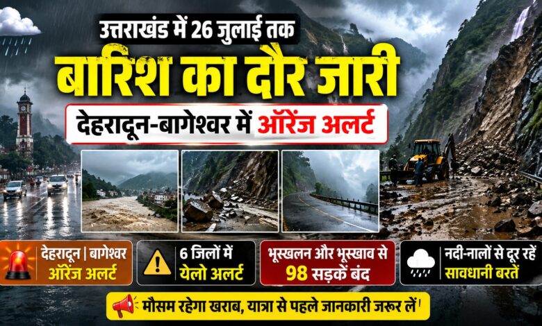 उत्तराखंड में मौसम फिर बनेगा चुनौती, ऑरेंज-येलो अलर्ट के बीच भूस्खलन का खतरा उत्तराखंड में मौसम फिर बनेगा चुनौती, ऑरेंज-येलो अलर्ट के बीच भूस्खलन का खतरा