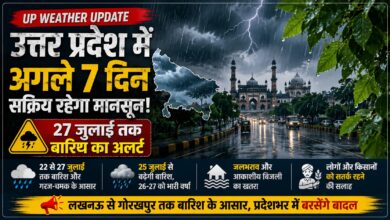यूपी में 7 दिन बारिश का मौसम, मौसम विभाग ने जलभराव और आकाशीय बिजली को लेकर किया अलर्ट