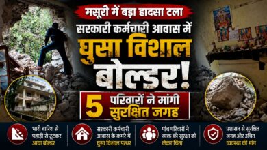 मसूरी में सरकारी कर्मचारियों के आवास खतरे में, पहाड़ी दरकने से बढ़ी चिंता मसूरी में सरकारी कर्मचारियों के आवास खतरे में, पहाड़ी दरकने से बढ़ी चिंता