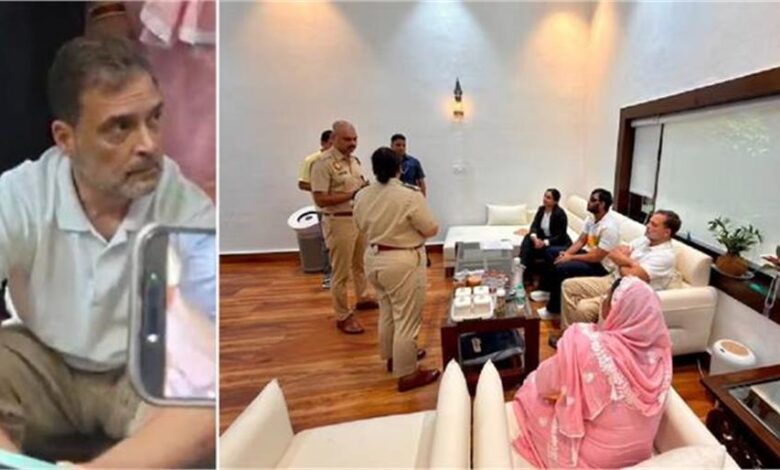 पेलेट गन से घायल साहिल लोचब मामले में FIR की मांग, राहुल गांधी थाने पहुंचे