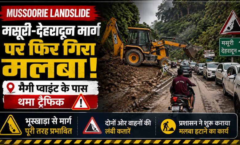 Mussoorie-Dehradun Road Landslide: बारिश में बढ़ा लैंडस्लाइड का खतरा, प्रशासन अलर्ट Mussoorie-Dehradun Road Landslide: बारिश में बढ़ा लैंडस्लाइड का खतरा, प्रशासन अलर्ट