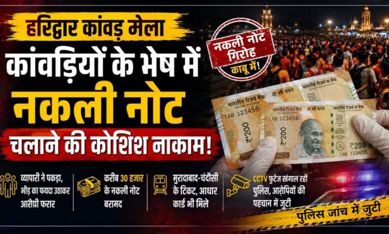 Haridwar Kanwar Mela: नकली नोट देकर फंसे युवक, भीड़ में भागे; सामान से मिले जाली नोट Haridwar Kanwar Mela: नकली नोट देकर फंसे युवक, भीड़ में भागे; सामान से मिले जाली नोट