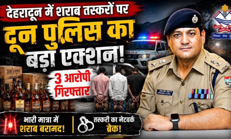 अवैध शराब के खिलाफ दून पुलिस का अभियान जारी, तीन तस्कर पुलिस की गिरफ्त में