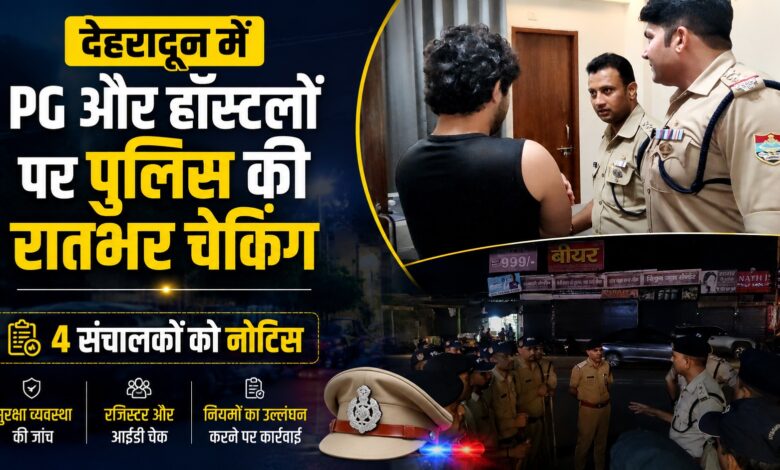रात में घूम रहे 4 संदिग्ध युवक हिरासत में, प्रेमनगर में PG और हॉस्टलों की जांच