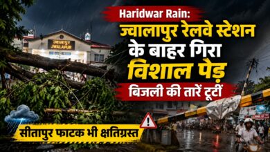 ज्वालापुर स्टेशन के बाहर पेड़ गिरा, सीतापुर फाटक से टकराया अज्ञात वाहन