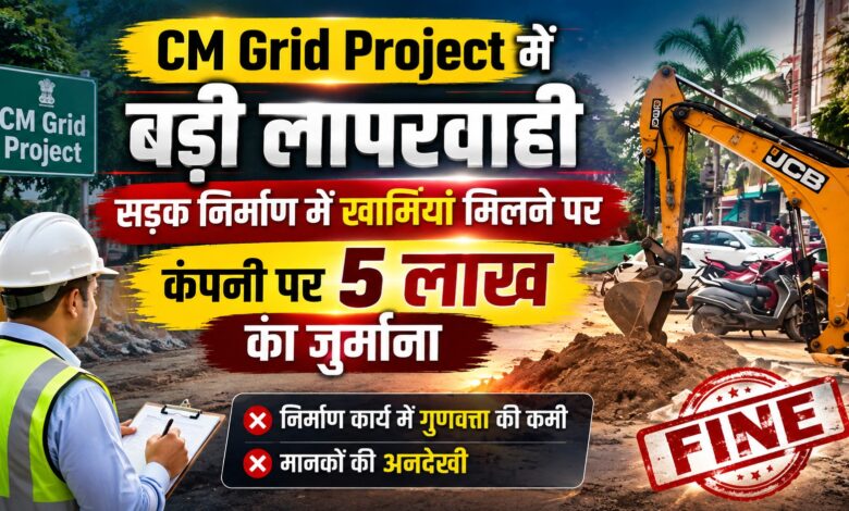 CM Grid सड़क में घटिया निर्माण सामग्री का इस्तेमाल! जांच में खुली पोल, कंपनी को नोटिस
