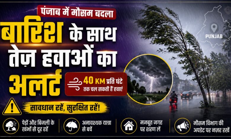 पंजाब के कई जिलों में भारी बारिश की संभावना, लोगों को सावधानी बरतने की सलाह पंजाब के कई जिलों में भारी बारिश की संभावना, लोगों को सावधानी बरतने की सलाह