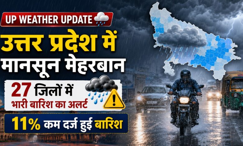 UP Monsoon: संभल में सबसे ज्यादा बारिश, कई जिलों में अब भी सामान्य से कम वर्षा