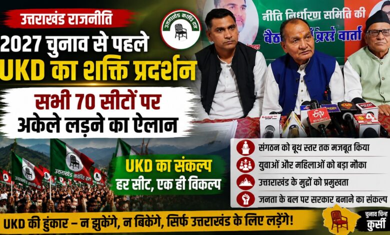 उत्तराखंड विधानसभा चुनाव 2027: सभी 70 सीटों पर अकेले उतरेगा UKD, ये हैं पार्टी की 5 प्राथमिकताएं