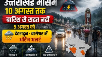 Weather News: उत्तराखंड में मानसून का जोर, 5 से 10 अगस्त तक ऐसा रहेगा मौसम Weather News: उत्तराखंड में मानसून का जोर, 5 से 10 अगस्त तक ऐसा रहेगा मौसम