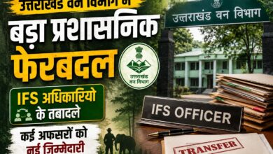 उत्तराखंड सरकार ने IFS अधिकारियों के तबादले किए, नई तैनाती के आदेश जारी उत्तराखंड सरकार ने IFS अधिकारियों के तबादले किए, नई तैनाती के आदेश जारी