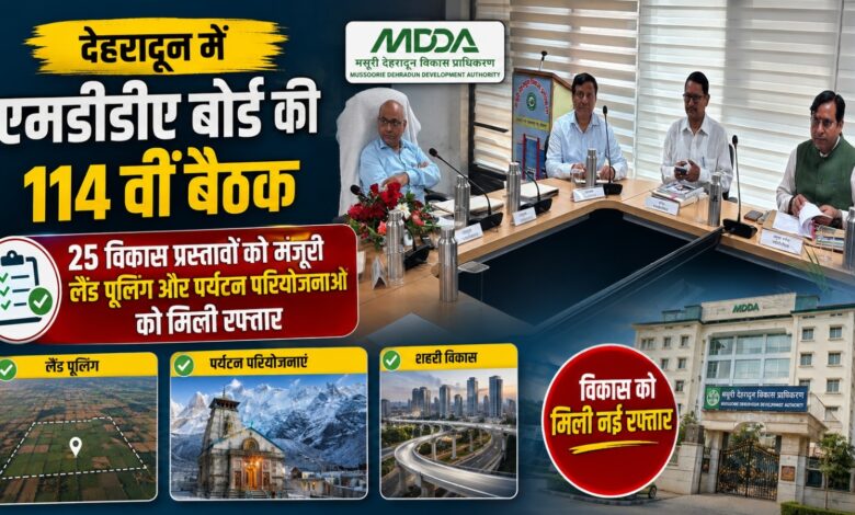देहरादून विकास को मिलेगी नई दिशा, एमडीडीए ने लिए कई अहम निर्णय देहरादून विकास को मिलेगी नई दिशा, एमडीडीए ने लिए कई अहम निर्णय