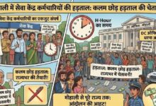 मोहाली में सेवा केंद्र कर्मचारियों की हड़ताल, DC ऑफिस के बाहर धरना; राज्यभर में कलम छोड़ हड़ताल की चेतावनी