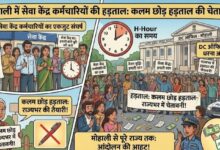 Service Center Employees Protest: मोहाली में कर्मचारियों का धरना, लोगों की बढ़ी मुश्किलें