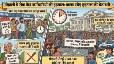 Service Center Employees Protest: मोहाली में कर्मचारियों का धरना, लोगों की बढ़ी मुश्किलें