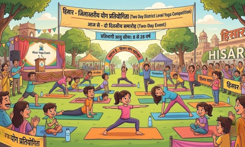 Mahabir Stadium Hisar में योग प्रतियोगिता, शनिवार को लड़कियों की स्पर्धाएं Mahabir Stadium Hisar में योग प्रतियोगिता, शनिवार को लड़कियों की स्पर्धाएं