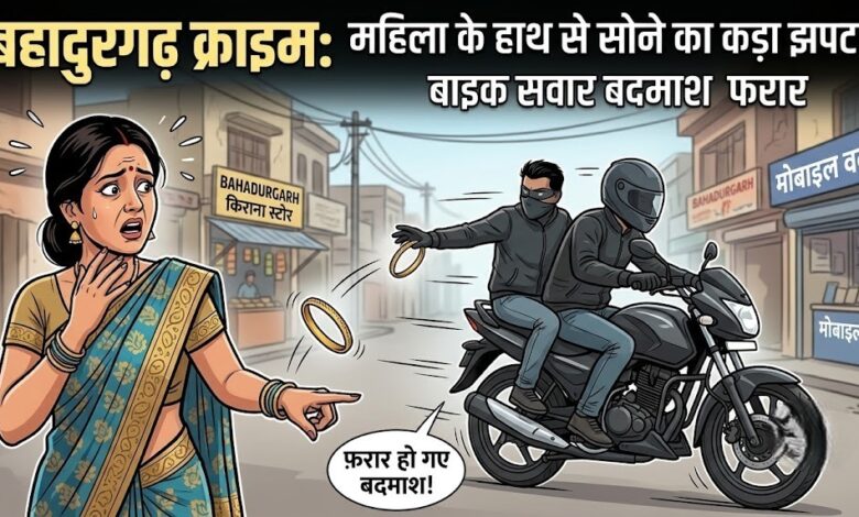 बाइक सवार दो युवकों ने महिला को बनाया निशाना, सोने का कड़ा लेकर हुए फरार