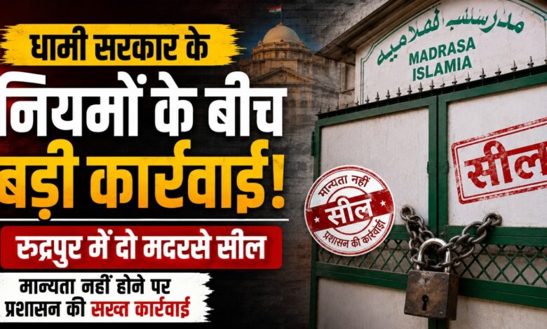 मदरसा बोर्ड खत्म होने के बाद बढ़ी सख्ती, रुद्रपुर में दो मदरसे सील मदरसा बोर्ड खत्म होने के बाद बढ़ी सख्ती, रुद्रपुर में दो मदरसे सील