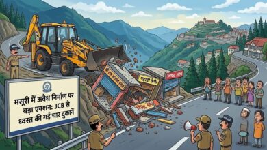 Mussoorie News Today: झूलाघर में चार दुकानें ध्वस्त, अवैध निर्माण के खिलाफ जारी रहेगा अभियान